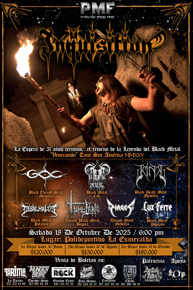 INQUISITION encabeza el cartel del Popayán Metal Fest 2025